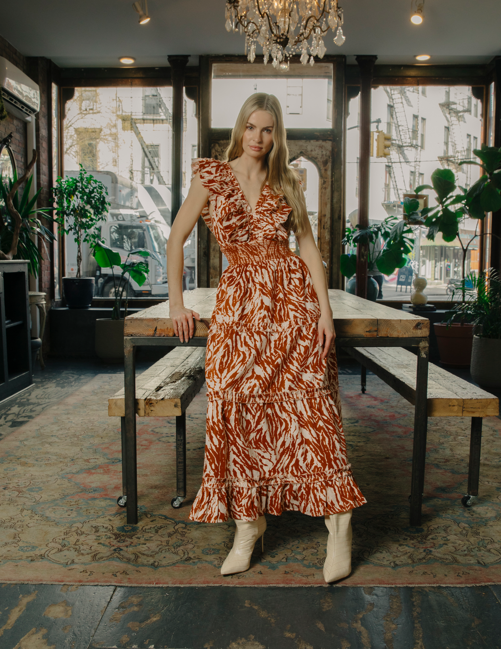 24ss　Floral Embossed A-Line Dress 24ss Floral Embossed A-Line Dress レディース