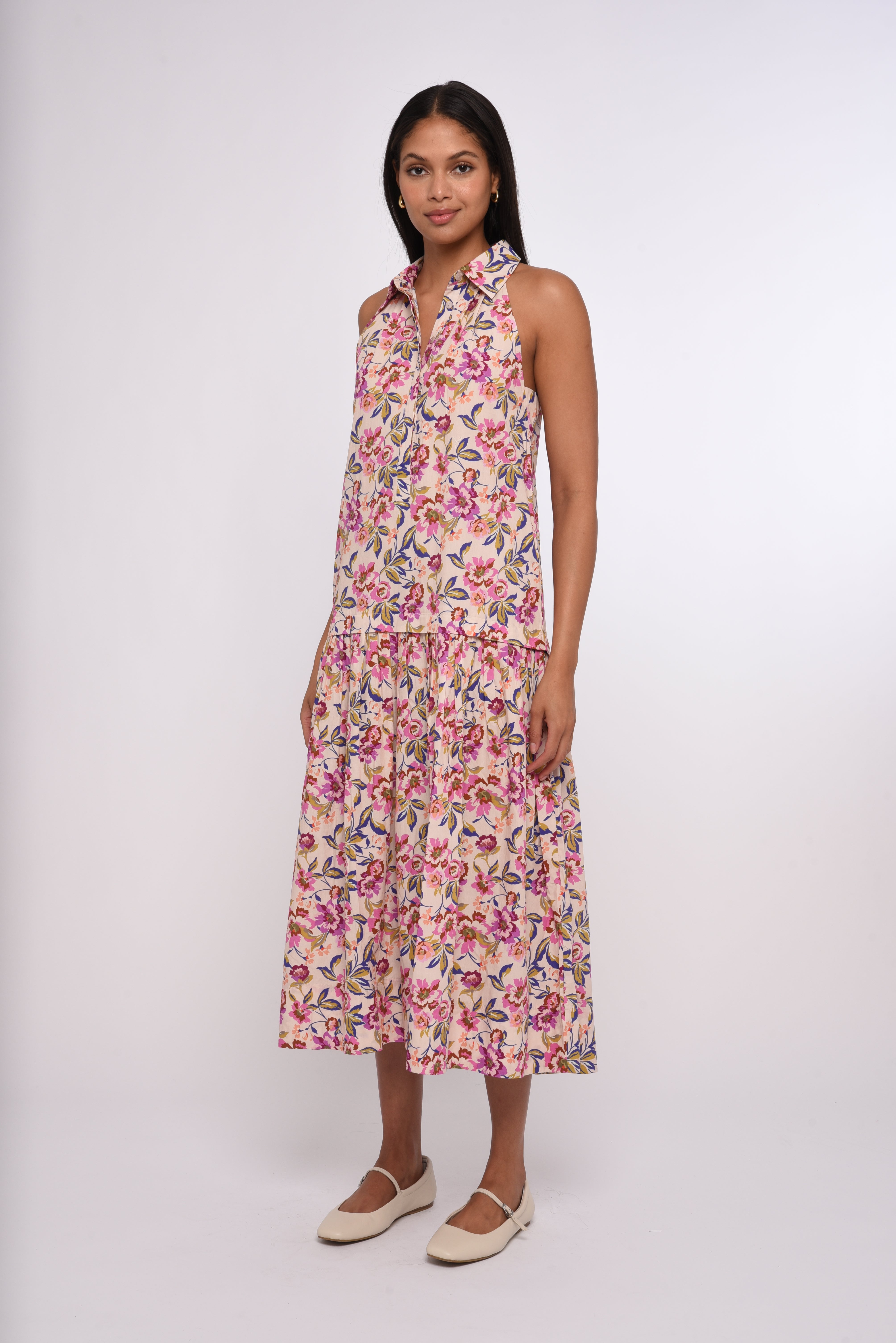 WOMEN'S MAXI DRESS COTTON Floral DRESS WOMEN'S SUMMER DRESS Roxanna Floral Print / XS