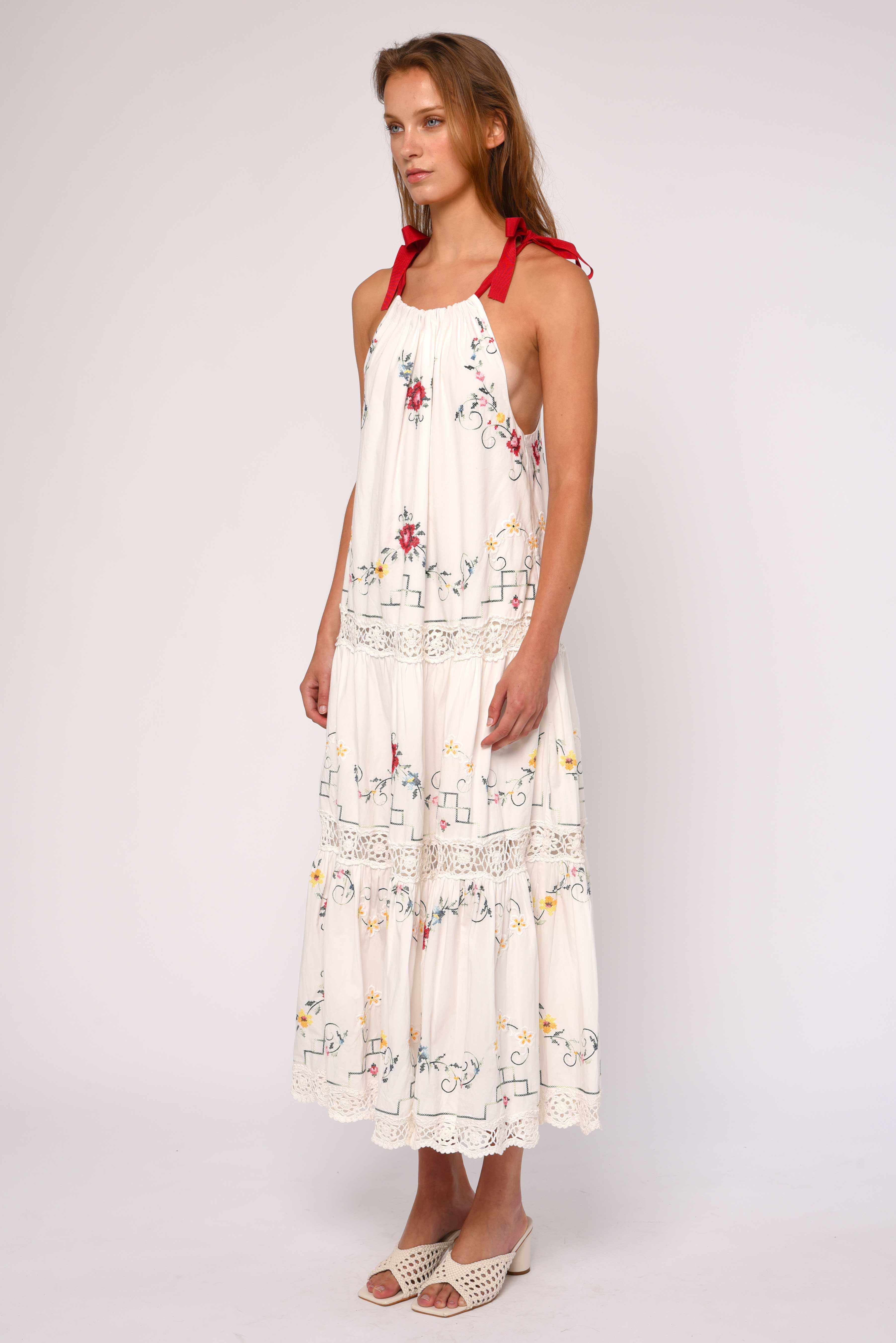Vintaged Inspired Dress Embroidered Long Dress Ribbon Tie Dress Lace Detail Dress Multi Color Embroidered Dress Beautiful Embroidered Maxi Dress Vintaged Inspired Dress Embroidered Long Dress Ribbon Tie Dress Lace Detail Dress Multi Color Embroidered Dress Beautiful Embroidered Maxi Dress