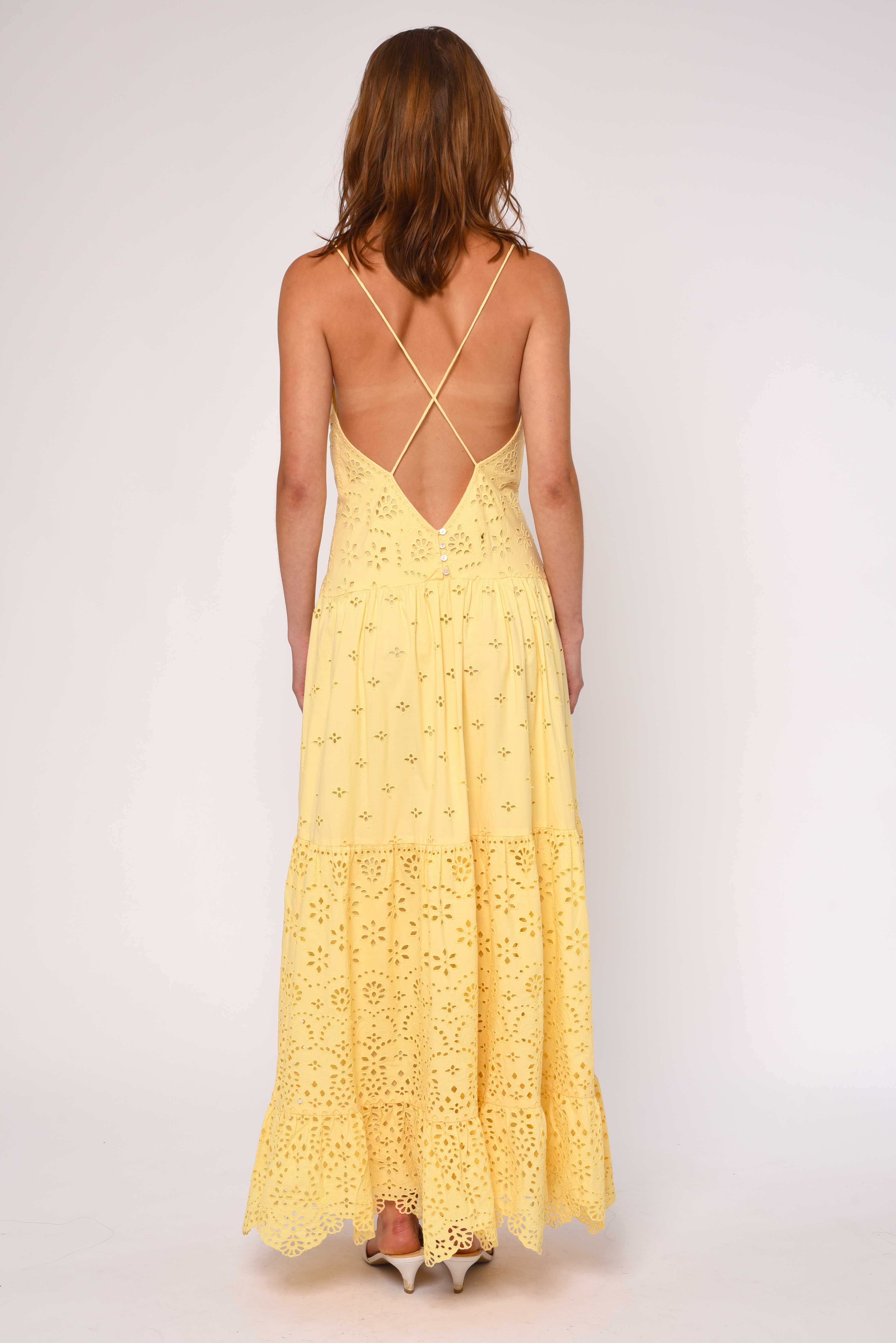 EYELET DRESS BUTTER YELLOW EYELET DRESS Sunlight / XL EYELET DRESS BUTTER YELLOW EYELET DRESS Sunlight / XL