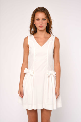 Bow Mini Dress White Cotton Dress White Short Dress Bow Cotton Dress Bright White / M Bow Mini Dress White Cotton Dress White Short Dress Bow Cotton Dress Bright White / M